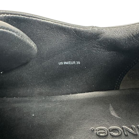 VINCE. Black Leather Cantera Sneakers Slip On Flat Minimalist Modern Women Sz 9M - Picture 11 of 15